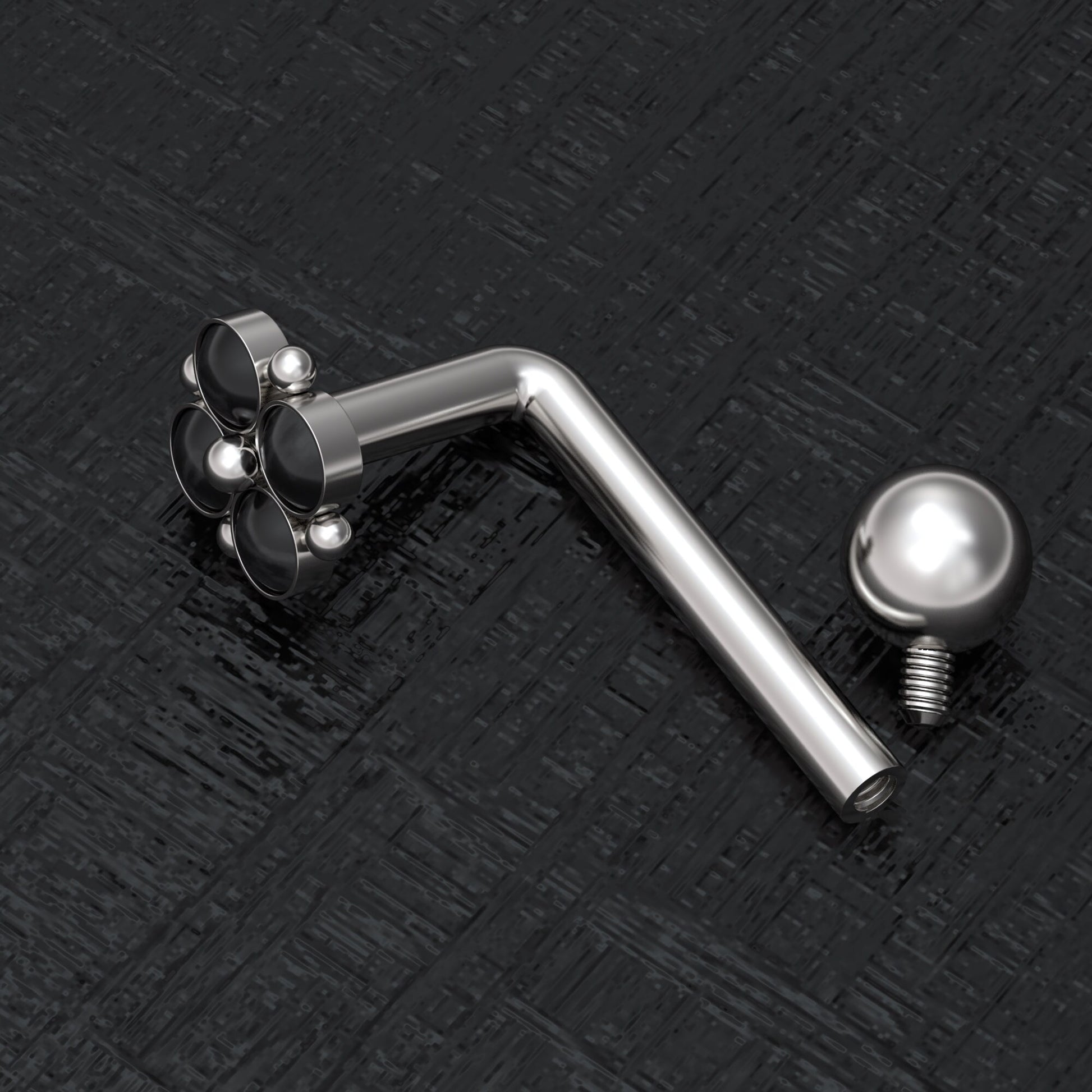 Surgical Steel VCH Piercing Jewelry Onyx - TitaniumFashion