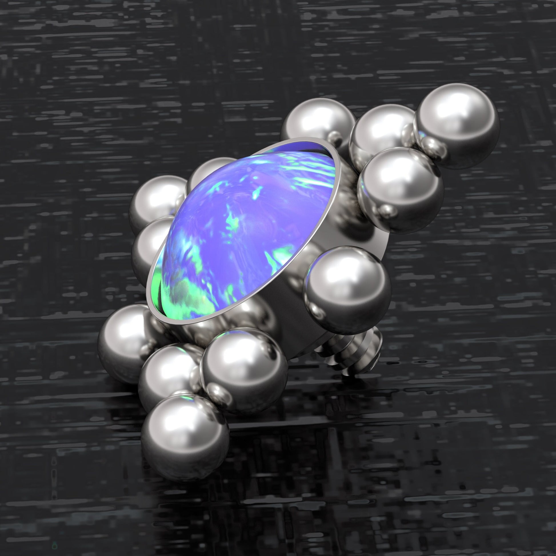 Opal Dermal Jewelry Surgical Steel - TitaniumFashion