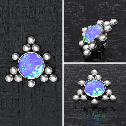 Opal Dermal Jewelry Surgical Steel - TitaniumFashion