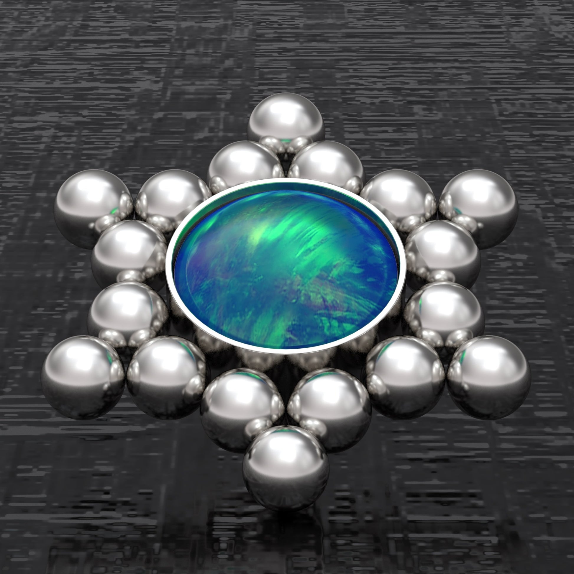 Opal Dermal Piercing Surgical Steel - TitaniumFashion