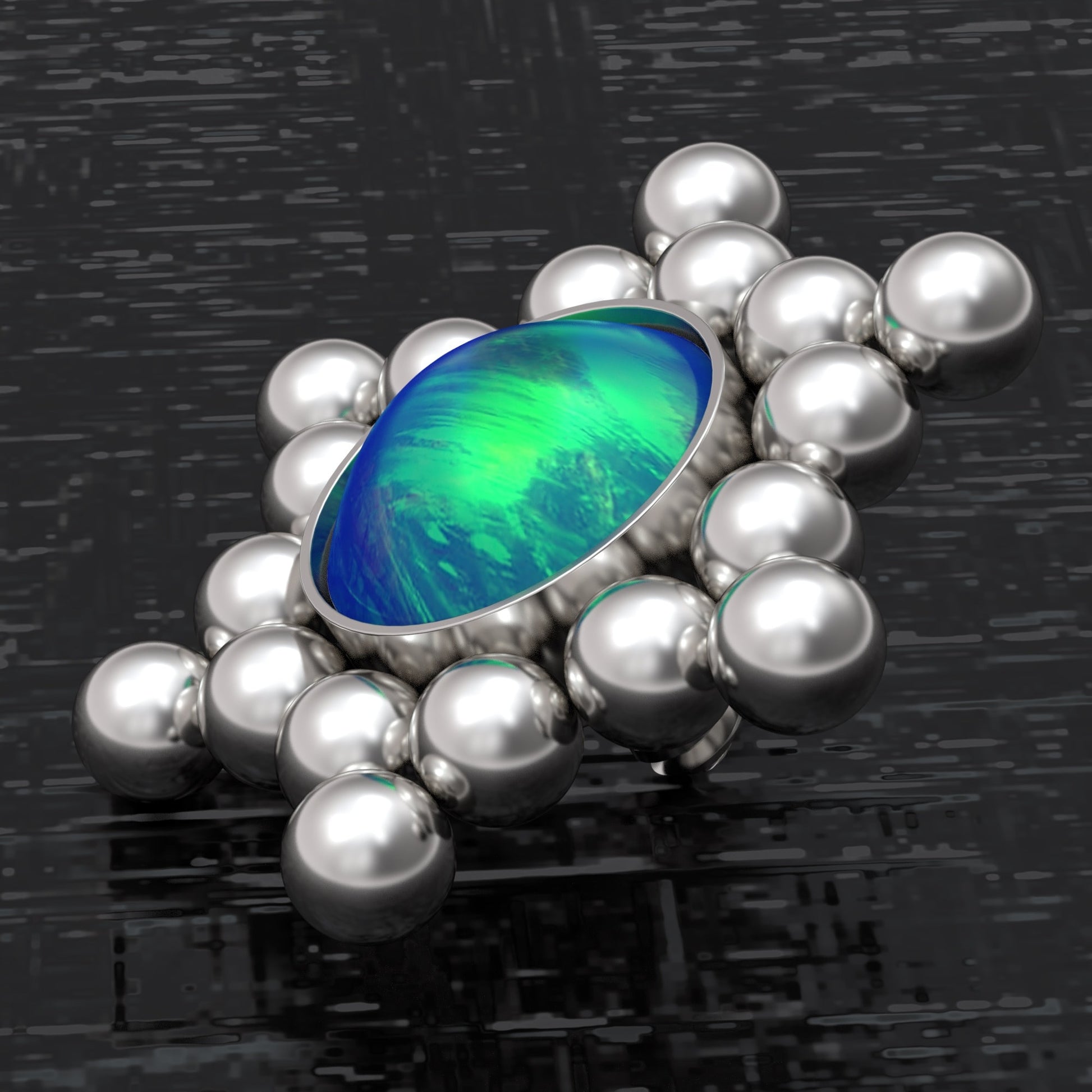 Opal Dermal Piercing Surgical Steel - TitaniumFashion