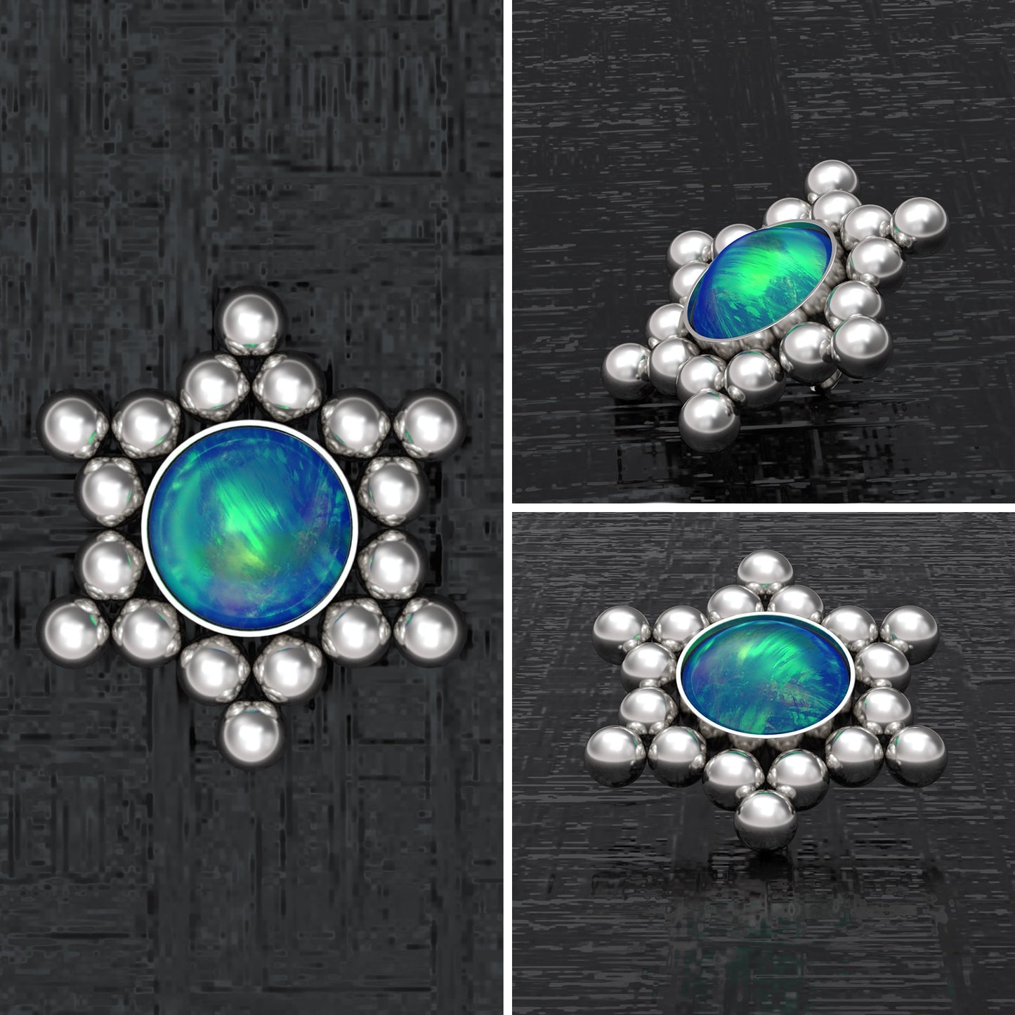 Opal Dermal Piercing Surgical Steel - TitaniumFashion