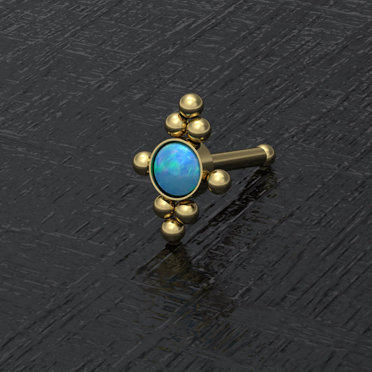 Opal Nose Bone Stud Surgical Steel - TitaniumFashion