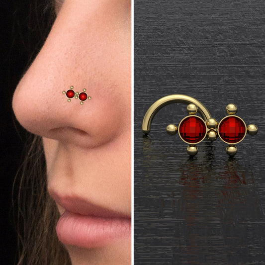 CZ Nose Stud Screw - TitaniumFashion