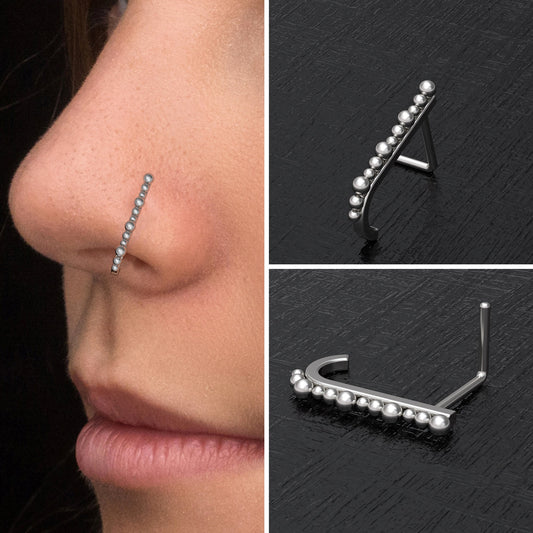 Nose Hoop With Stud Surgical Steel - TitaniumFashion