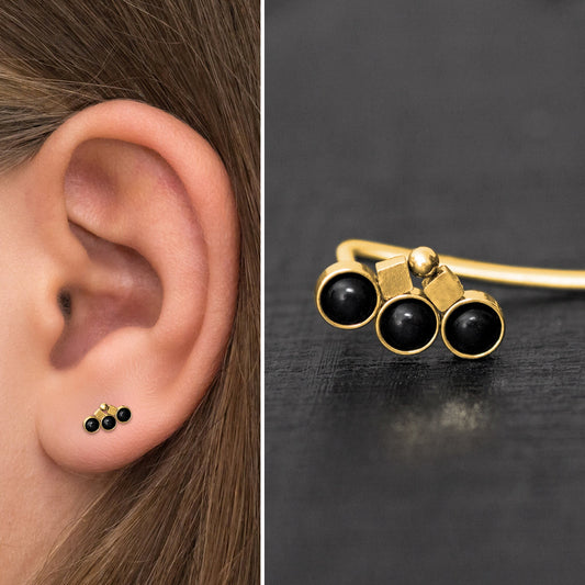 Ear Pin Earrings Surgical Steel - TitaniumFashion