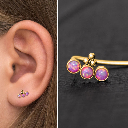 Surgical Steel Ear Crawler Opal - TitaniumFashion