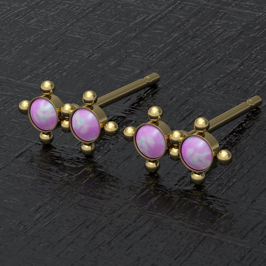 Opal Small Stud Earrings - TitaniumFashion