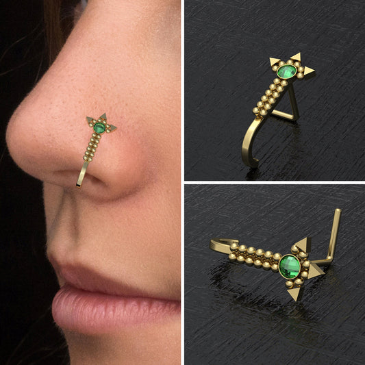 Nose Hoop With Stud Surgical Steel - TitaniumFashion