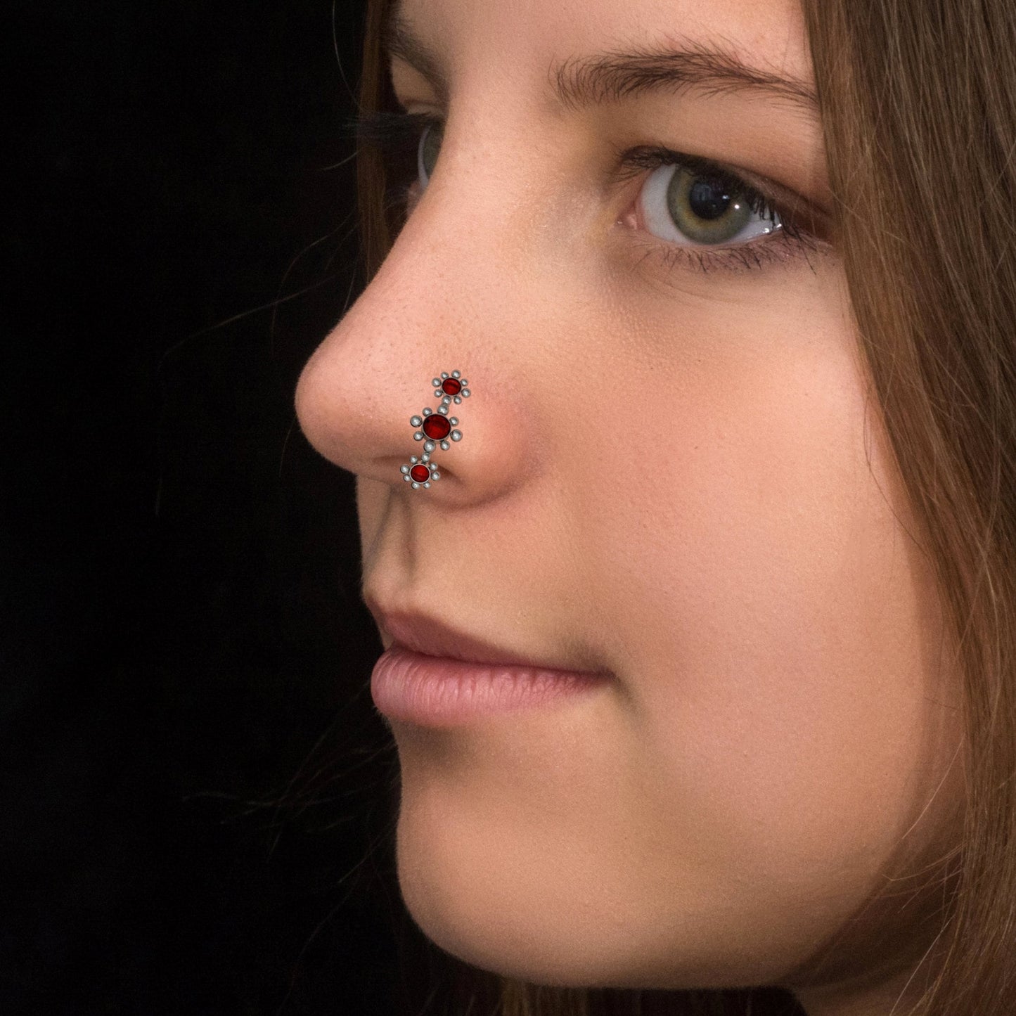 Titanium Nose Ring Stud CZ - TitaniumFashion