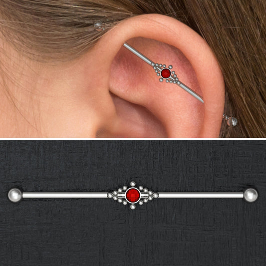 CZ Industrial Barbell Titanium Implant Grade - TitaniumFashion
