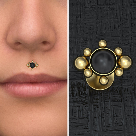 Surgical Steel Medusa Lip Piercing - TitaniumFashion