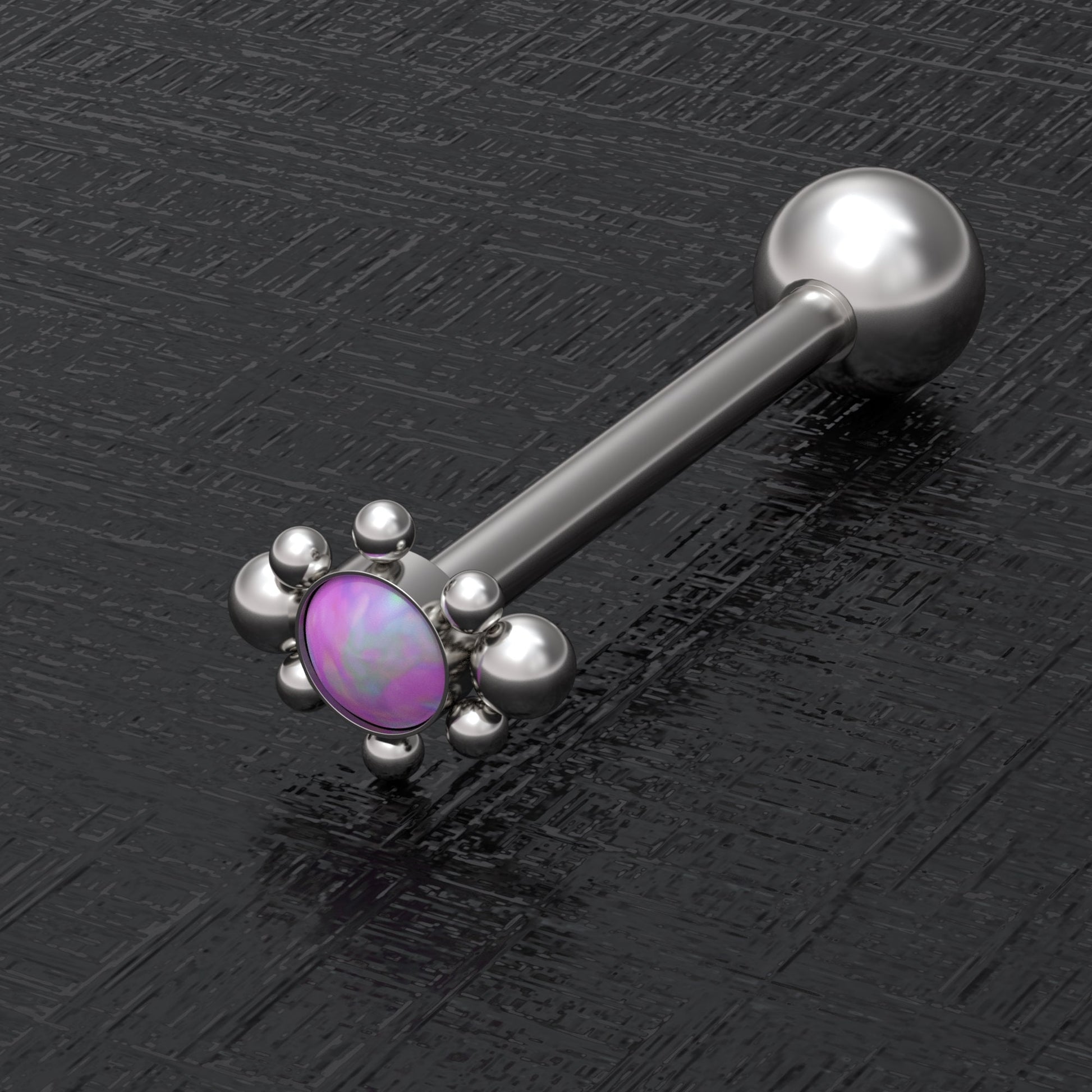 Tongue Ring Opal - TitaniumFashion