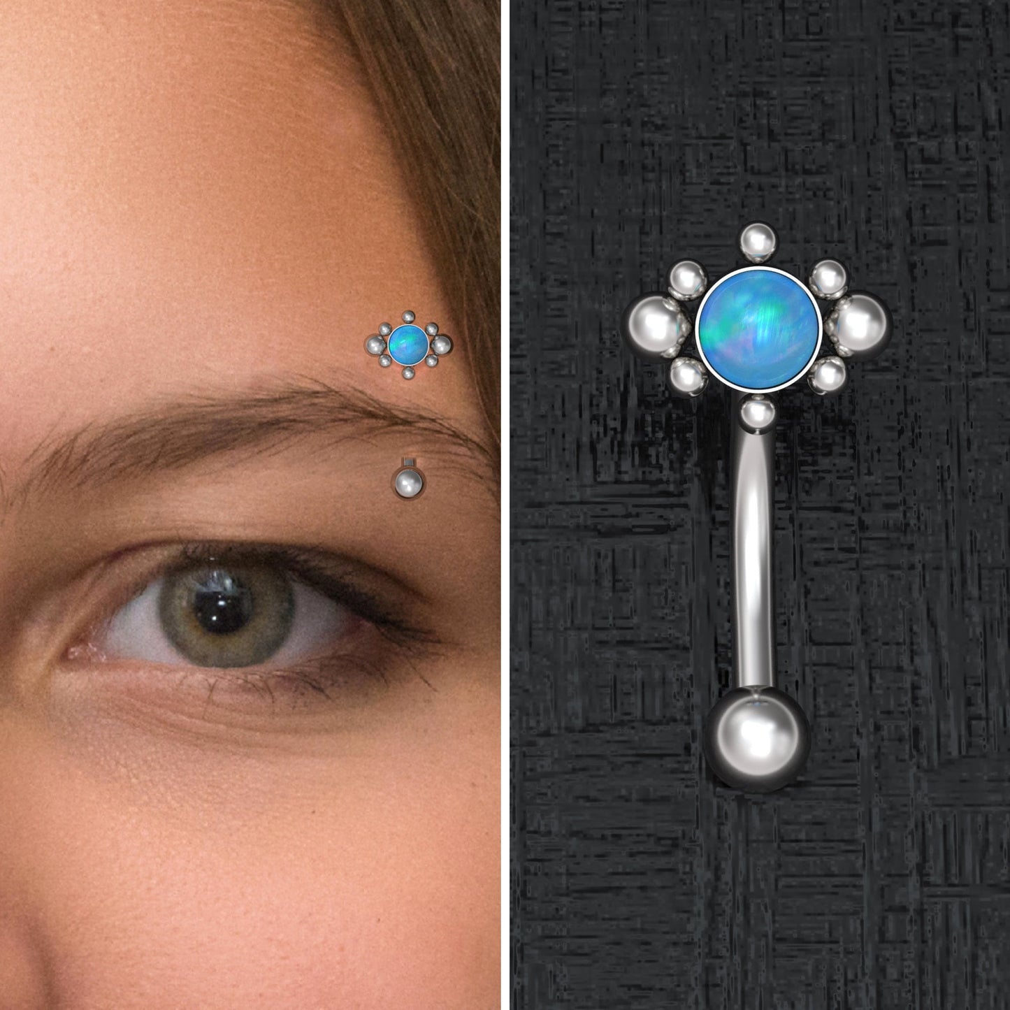 Opal Rook Piercing Surgical Steel - TitaniumFashion