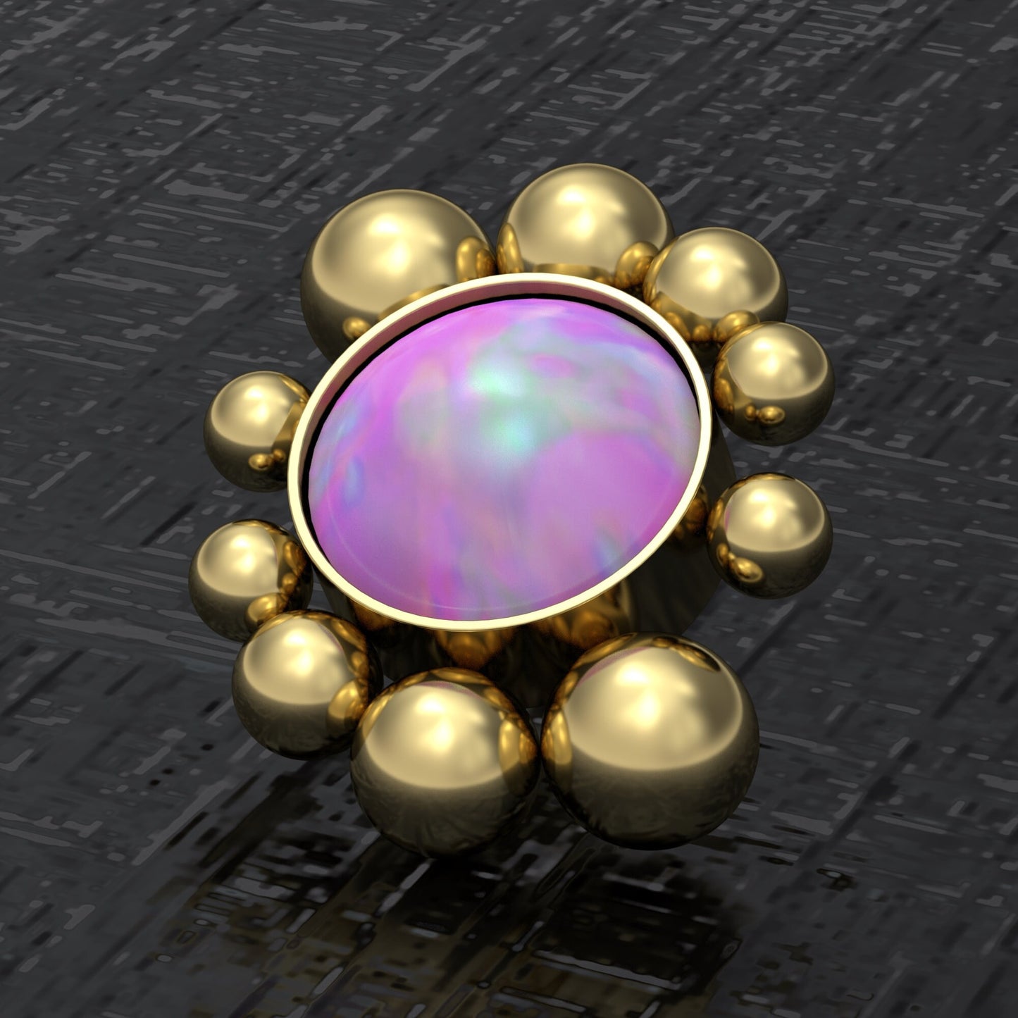 Surgical Steel Dermal Piercing Opal - TitaniumFashion