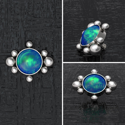 Opal Dermal Jewelry Surgical Steel - TitaniumFashion