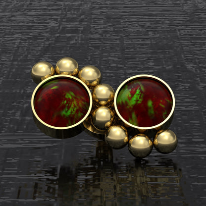 Surgical Steel Dermal Top Opal - TitaniumFashion