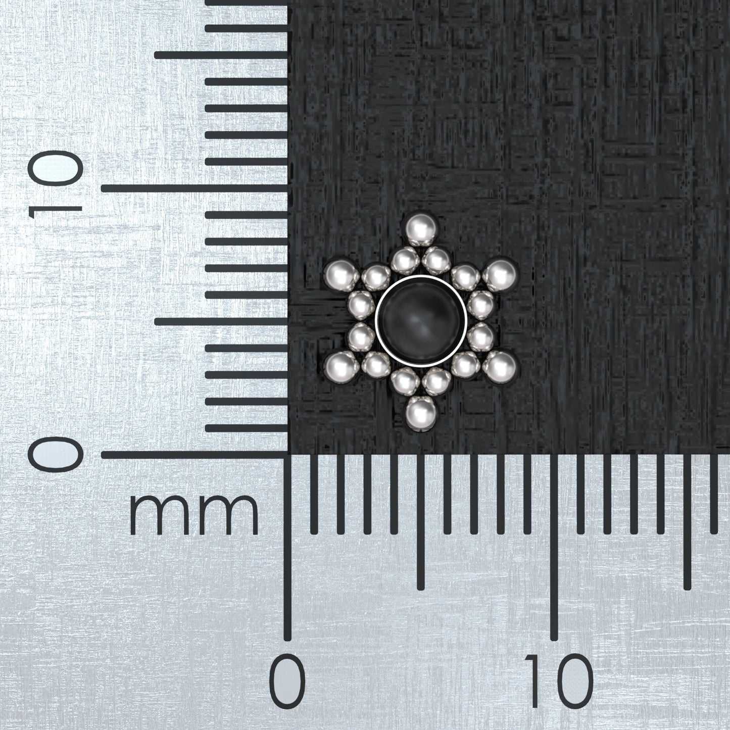 Surgical Steel Dermal Piercing Onyx - TitaniumFashion