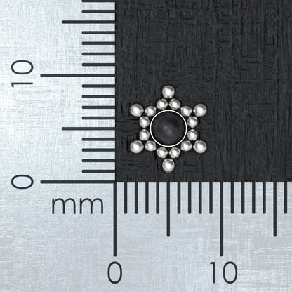 Surgical Steel Dermal Piercing Onyx - TitaniumFashion