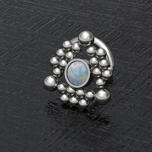 Opal Nose Bone Stud Titanium - TitaniumFashion
