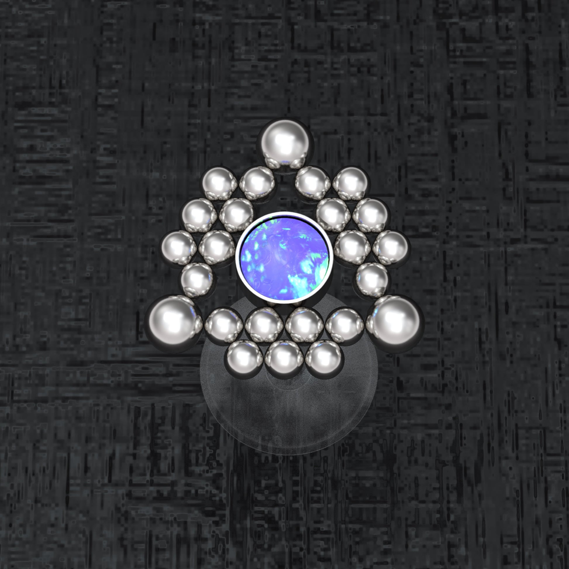 Lip Ring Opal - TitaniumFashion