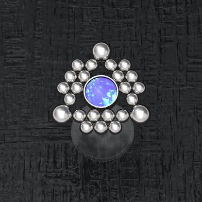 Lip Ring Opal - TitaniumFashion