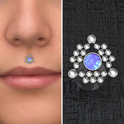 Lip Ring Opal - TitaniumFashion