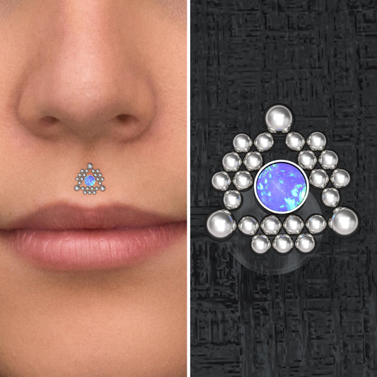 Lip Ring Opal - TitaniumFashion