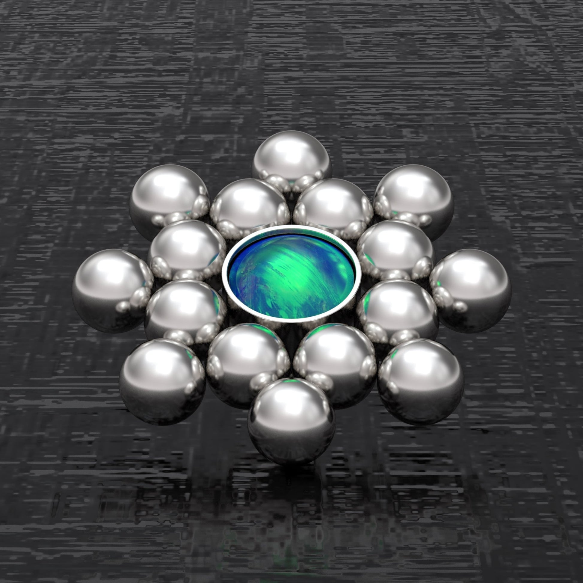 Surgical Steel Dermal Top Opal - TitaniumFashion