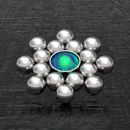 Surgical Steel Dermal Top Opal - TitaniumFashion