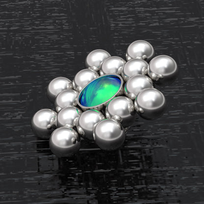 Surgical Steel Dermal Top Opal - TitaniumFashion