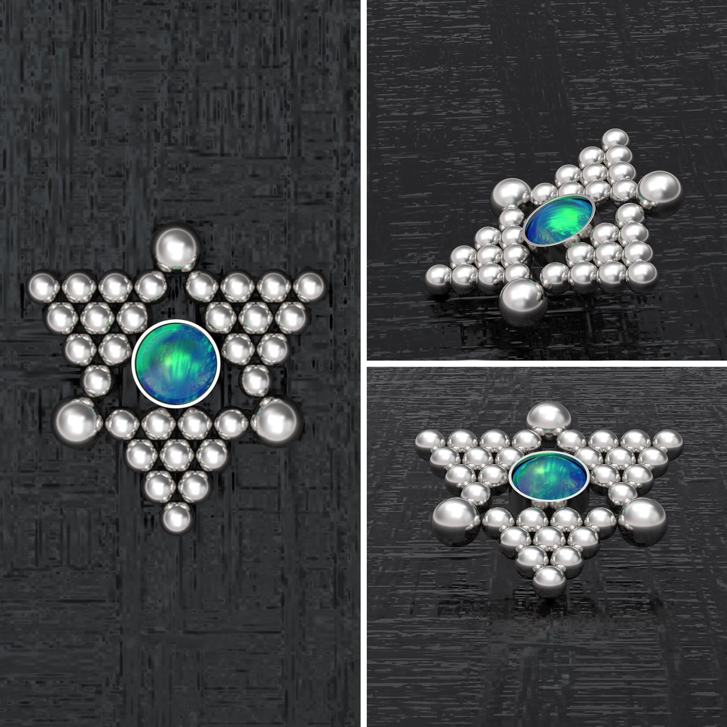 Opal Dermal Jewelry Surgical Steel - TitaniumFashion