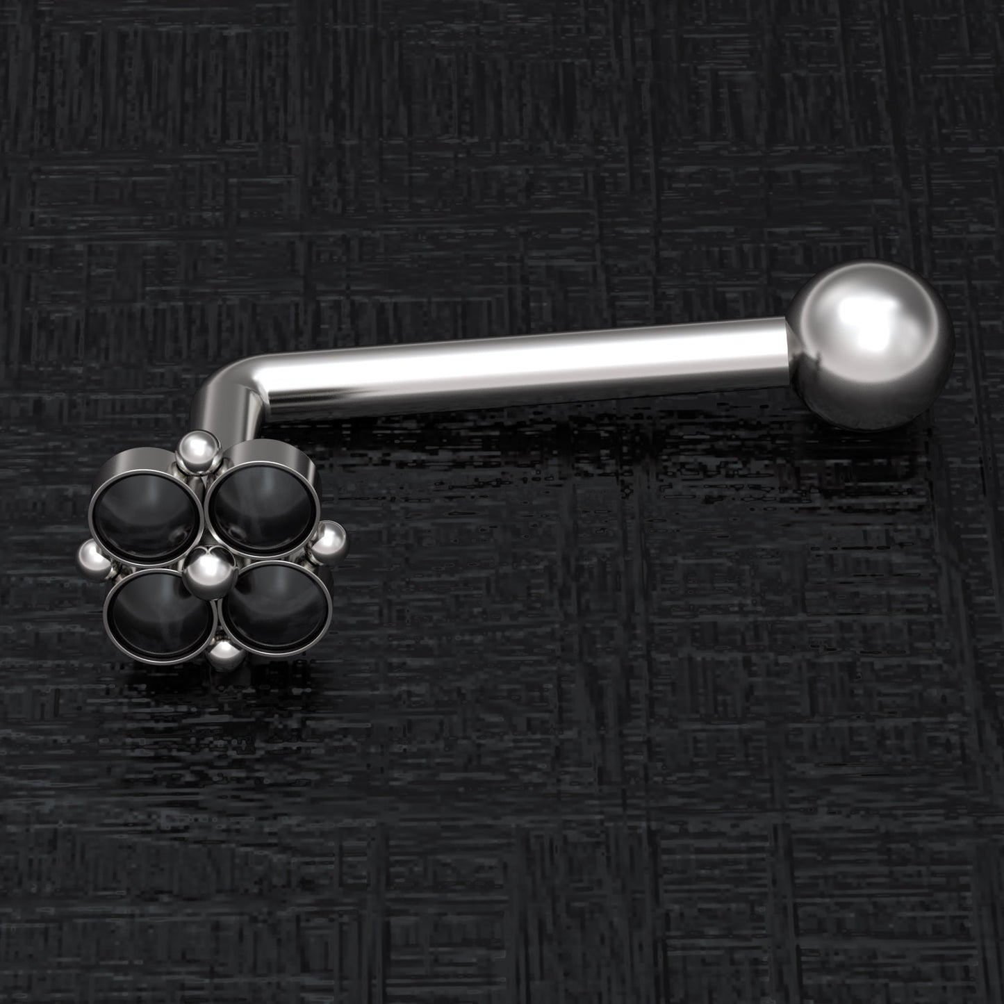 Surgical Steel VCH Piercing Jewelry Onyx - TitaniumFashion