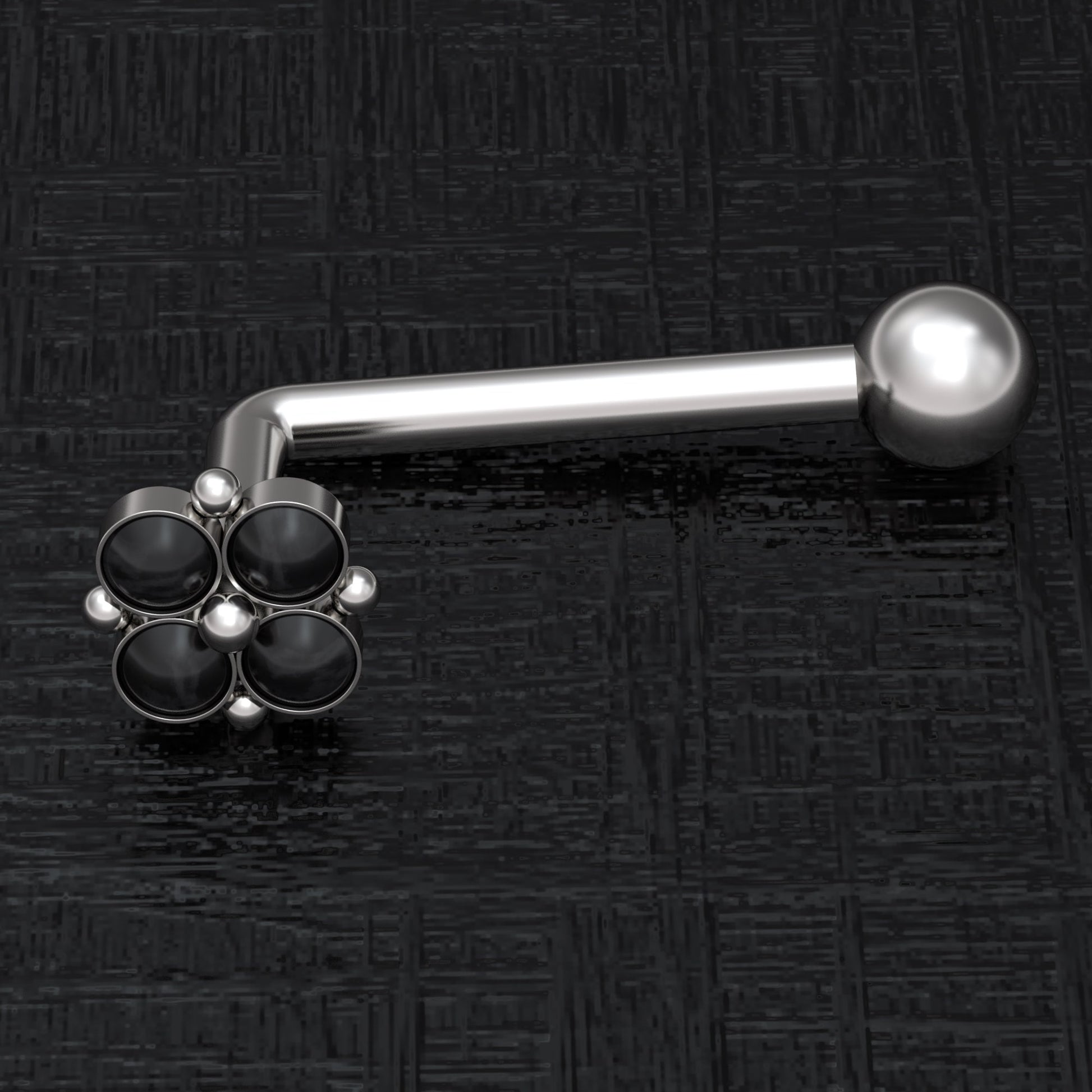 Surgical Steel VCH Piercing Jewelry Onyx - TitaniumFashion