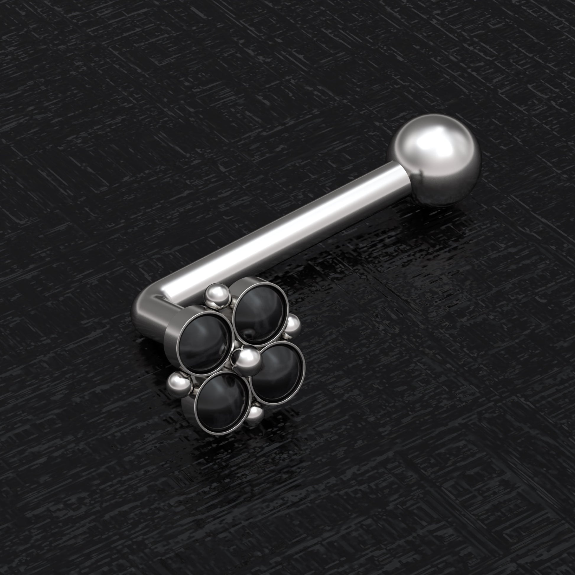 Surgical Steel VCH Piercing Jewelry Onyx - TitaniumFashion