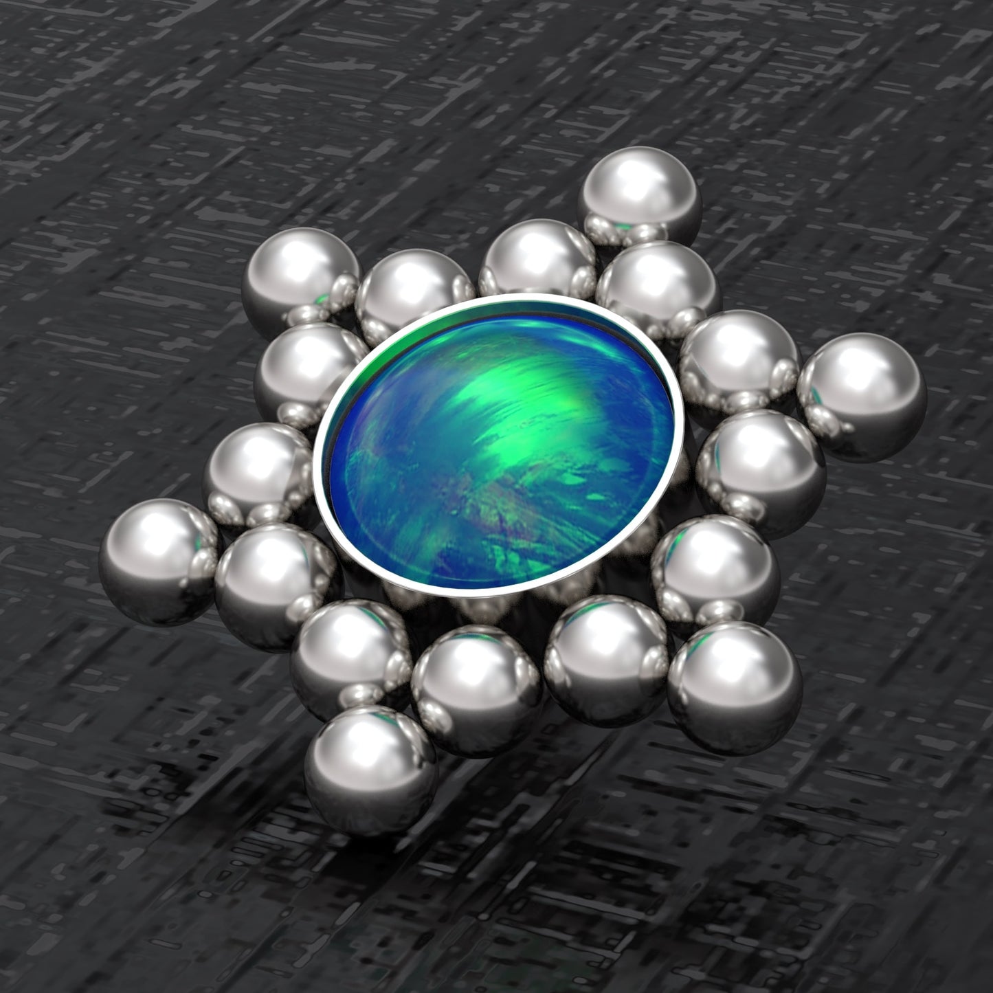 Opal Dermal Piercing Surgical Steel - TitaniumFashion