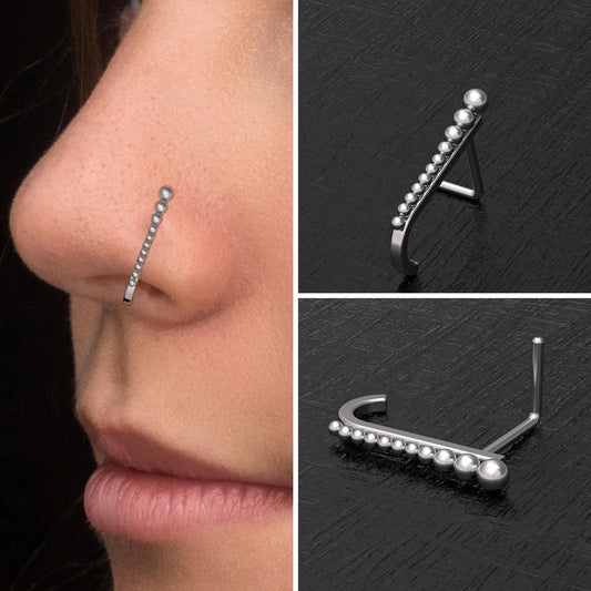 Surgical Steel Nose Stud Ring - TitaniumFashion