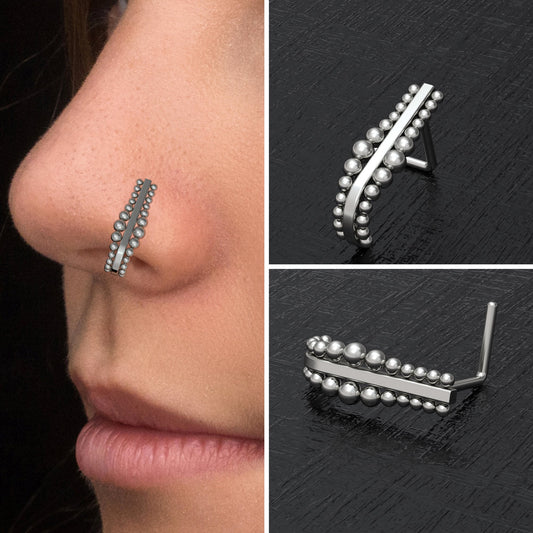 Titanium Nose Hoop With Stud Implant Grade - TitaniumFashion