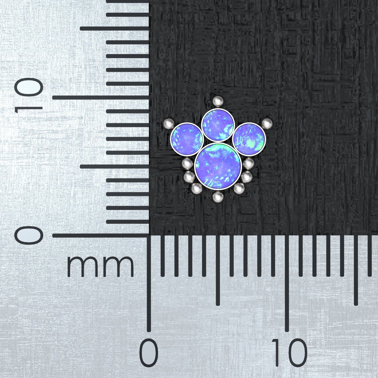 Surgical Steel Dermal Piercing Opal - TitaniumFashion