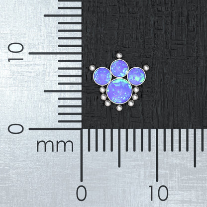 Surgical Steel Dermal Piercing Opal - TitaniumFashion