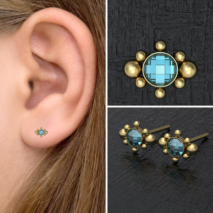 Simple Stud Earrings CZ - TitaniumFashion