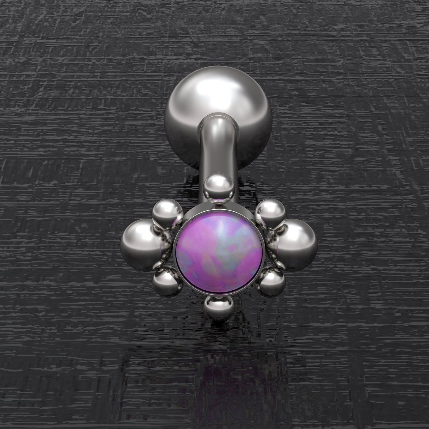 Tongue Ring Opal - TitaniumFashion