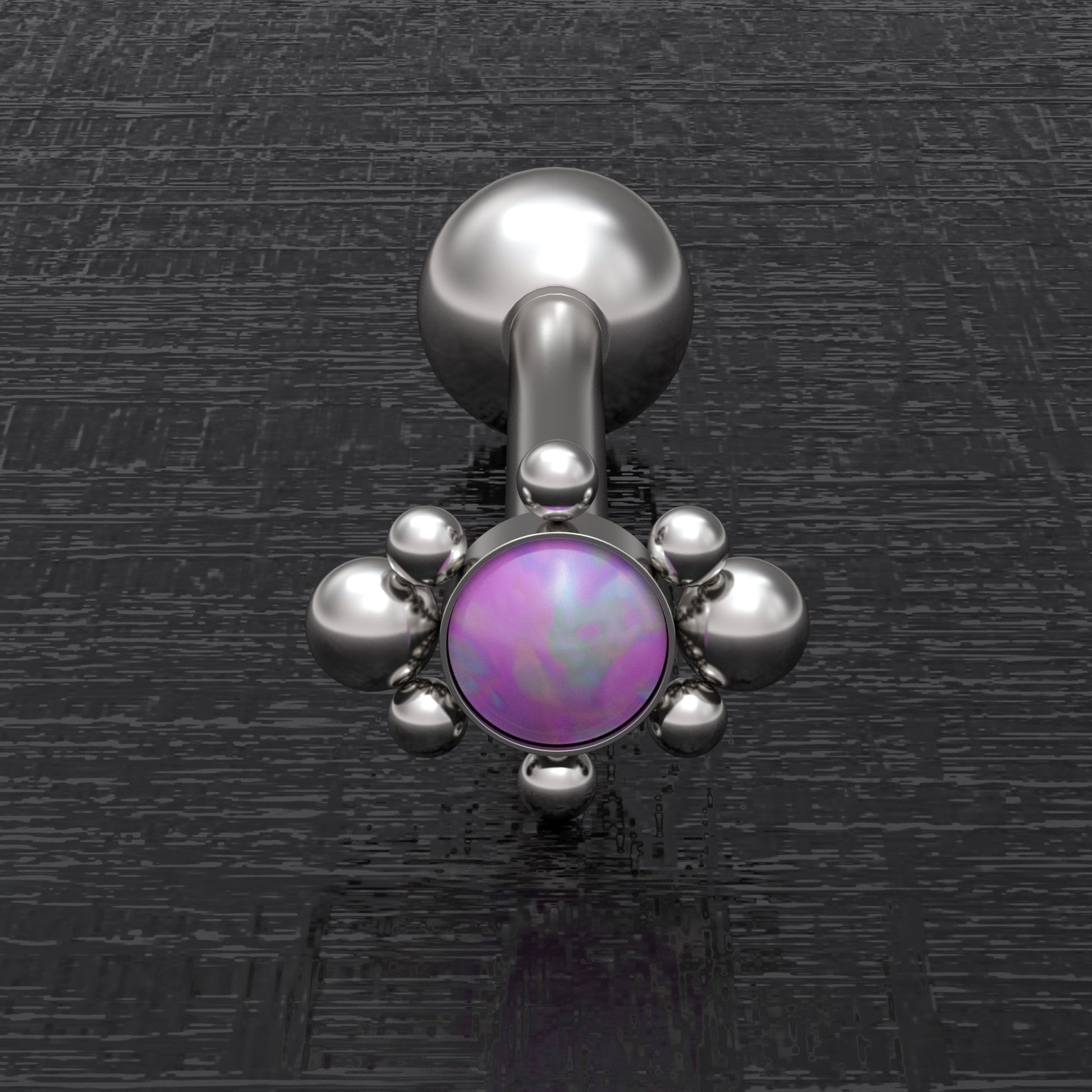 Tongue Ring Opal - TitaniumFashion
