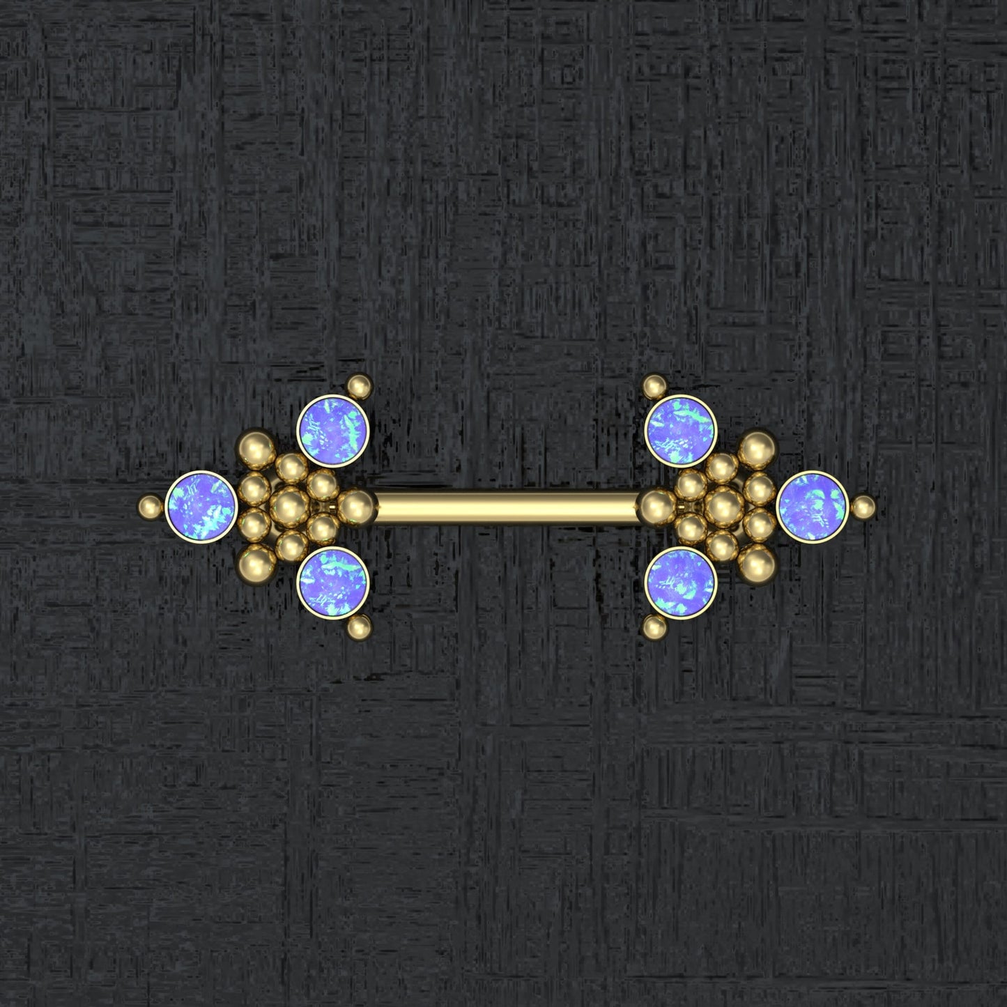 Nipple Ring Barbell Opal - TitaniumFashion