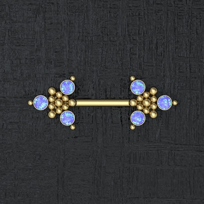 Nipple Ring Barbell Opal - TitaniumFashion