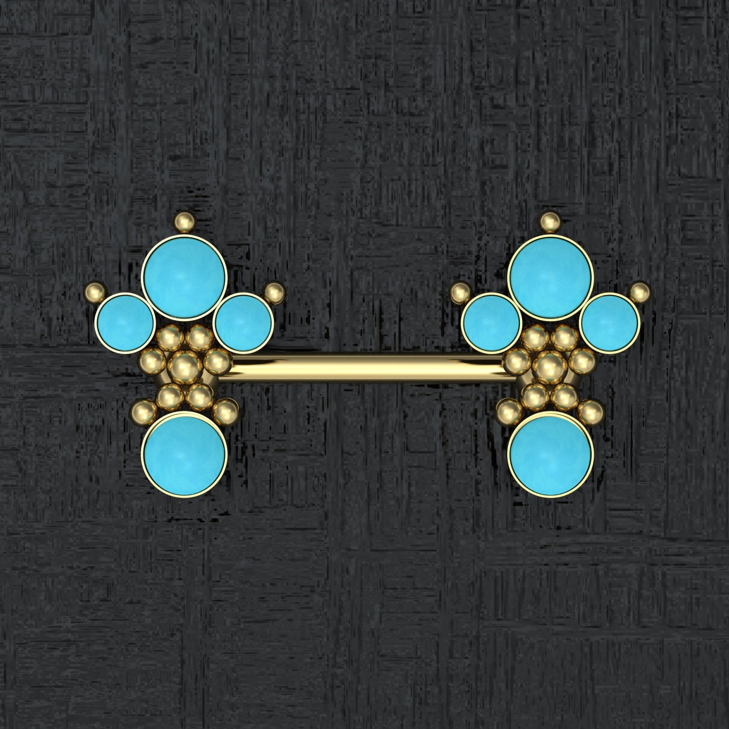 Turquoise Nipple Ring Surgical Steel - TitaniumFashion