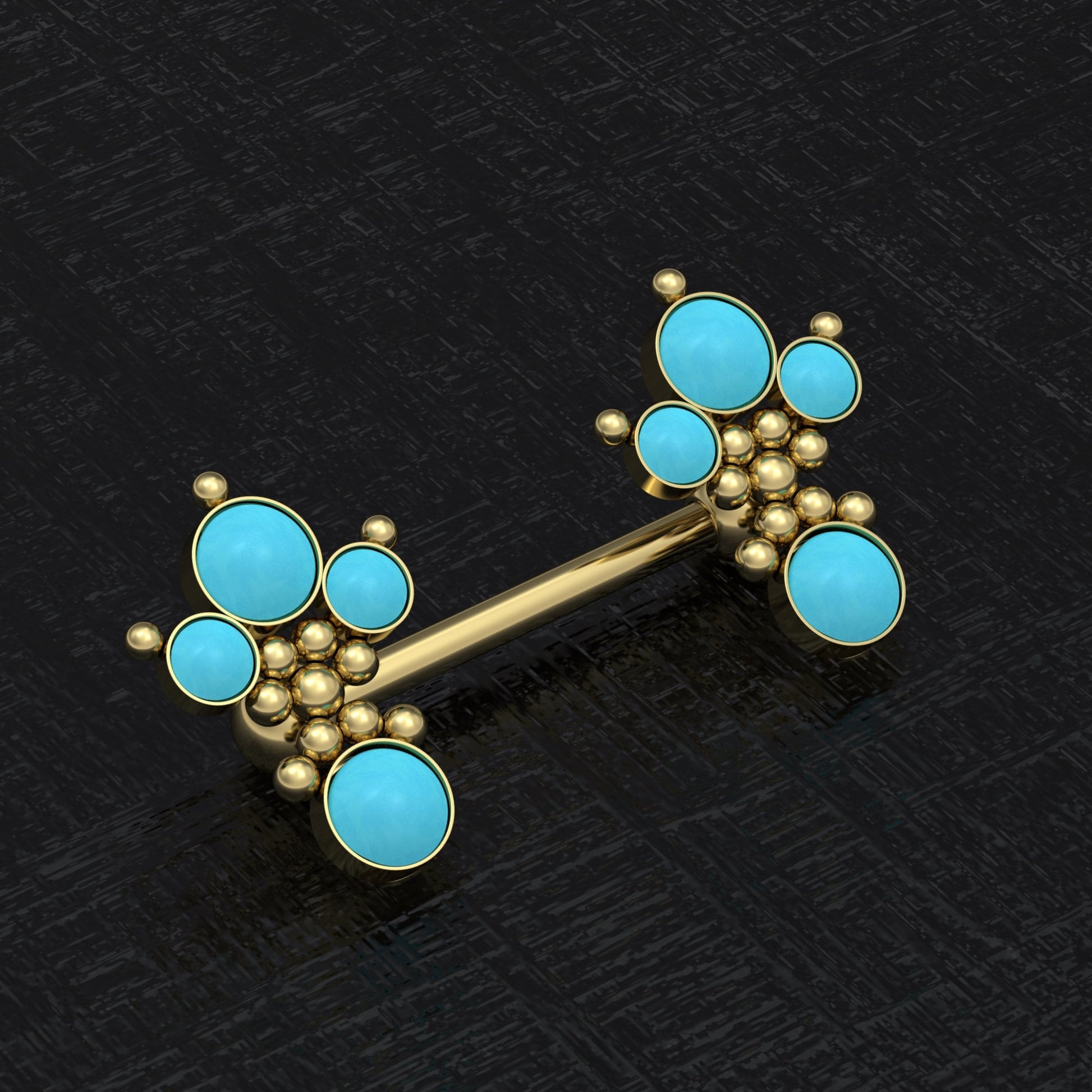 Turquoise Nipple Ring Surgical Steel - TitaniumFashion