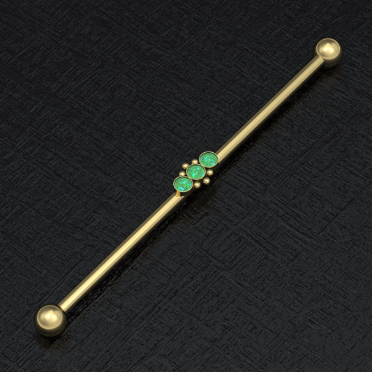 Opal Industrial Piercing Jewelry Surgical Steel - TitaniumFashion