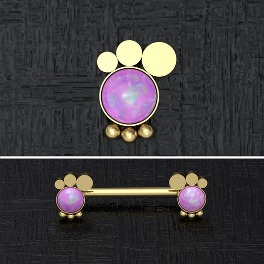 Surgical Steel Nipple Ring Opal - TitaniumFashion