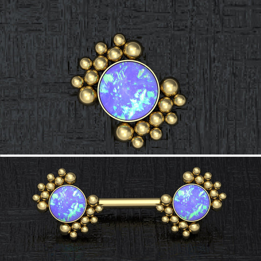 Nipple Ring Barbell Opal - TitaniumFashion